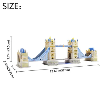 Otroci Igrače London Tower Bridge 3D Puzzle Kartona, Papirja Sestavljeni Model Zgradbe Igrače za Otroke Sveta, trgovina s Spominki, DIY Smešno Darilo