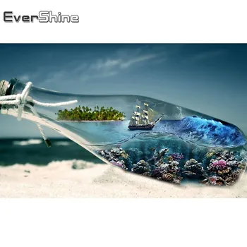 Evershine 5D DIY Diamond Slikarstvo Morje Polno Kvadratnih Diamond Vezenje Slike Nosorogovo Diamond Mozaik Krajine Doma Dekor