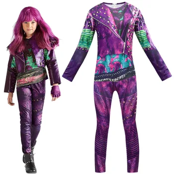 2020 Potomci 3 Halloween Kostumi za Otroke Evie Mal Trdnjava anime Cosplay Carnival Party Obleke dekle vlogo Jumpsuits določa
