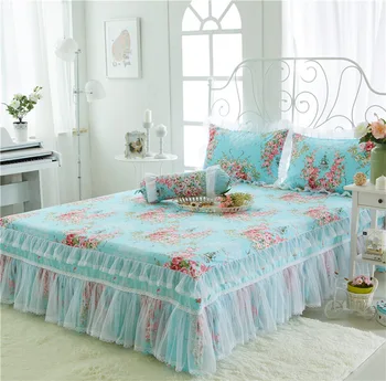 Cooton čipke posteljo krilo korejskem slogu Postelja kritje svežino doma prah ruffle Princesa postelja kritje Petticoat cvet posteljo stanja krilo