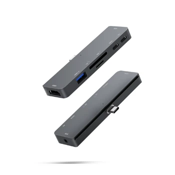 Spodbujanje--USB C Središče za iPad Pro 2018 Tipa C do 4K HDMI Adapter SD/TF Card Reader 3,5 mm Slušalke Jack PD Polnjenje za MacBook