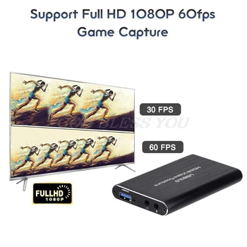 USB3.0 4K HDMI-Združljive Video posnetke, Zajemanje HDMI-Združljiv z USB Zajem Video Kartice Ključ v Živo Oddaja Naprava, Črna