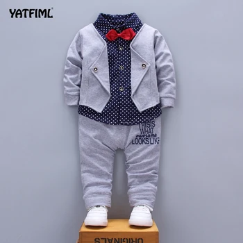 TATFIML Novo Leto je kostum za dečka, vrhu in hlače set Poroko Oblačila za Fantka Formalno Obleko, Otroci fant Obleke Anglija Slog