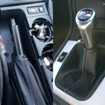 2 kom/Set DIY Dodatki ročne zavore Gaiter Shift Boot Usnja Kritje Zagon Avto Spremembe Za BMW Serije 3 E36 M3 E46