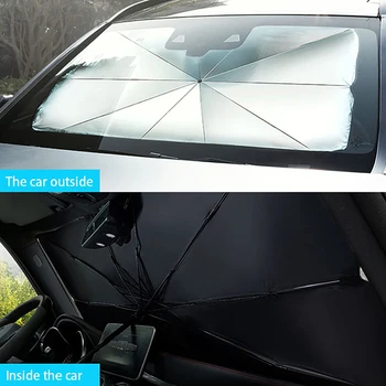 145X79cm Zložljive Vetrobransko steklo Avtomobila Sonce Odtenek Dežnik Avto UV Kritje Dežnik Toplotna Izolacija Prednje Okno Notranja Zaščita