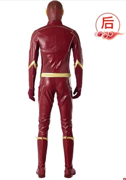 Odraslih Moških Flash kostum rdeče enotno Flash Sezona 4 Barry Allen Flash Cosplay Pustni Kostum Halloween Kostumi