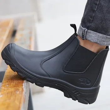 Znane blagovne znamke mens priložnostne jekla toe zajema delo varnostne škornje delavec krava usnjeni čevlji na prostem varnosti chelsea botas seguridad