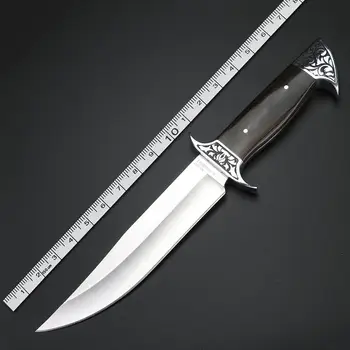 Japonski Ogledalo Prostem Naravnost Nož Ribolov Noži Džungle Lovski Nož Divje Preživetje Fiksnimi Noži Leseni Ročaj Noža